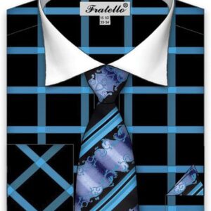 Fratello Men's Checker Two Tone Shirt