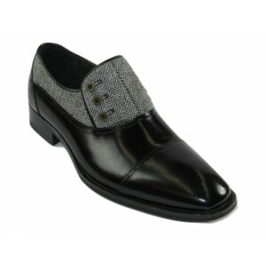 BLACK Tweed Giovanni Gino Tweed Slip On Shoes