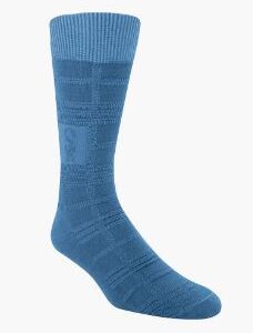 Tonal Plaid Men's Crew Dress Socks