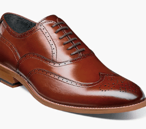 Cognac 25064-221 Dunbar Wingtip Oxford Shoes