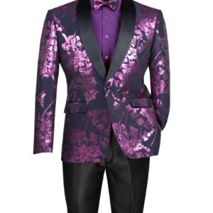 Vinci BSF-19 Slim Fit Jacquard Blazer
