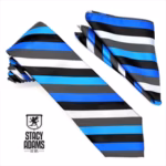 Stacy Adams Diagonal Striped Tie w/ Hanky