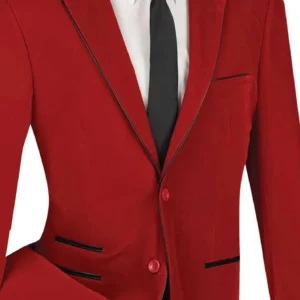Red blazer on mannequin with black tie