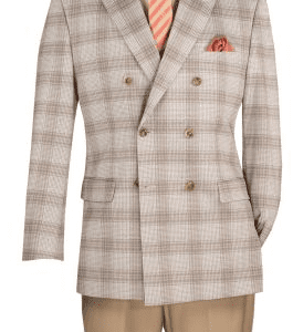 Vinci B-DW1 Double Breasted Windowpane Blazers