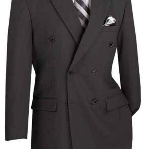Dark double-breasted men's suit on mannequin