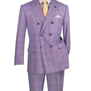 Vinci DRW2 Double-Breasted Glen Plaid Executive Suit