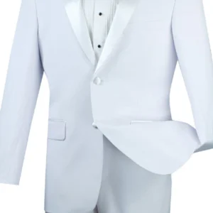 White tuxedo with black bow tie