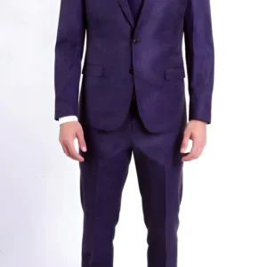 Purple Ferrecci Harwin Mens Textured Tweed Suit