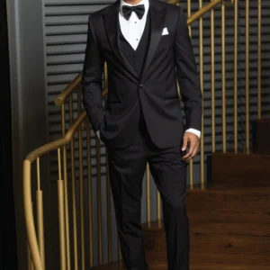 Black N931 Michael Kors Milan Performance Stretch Tuxedoย