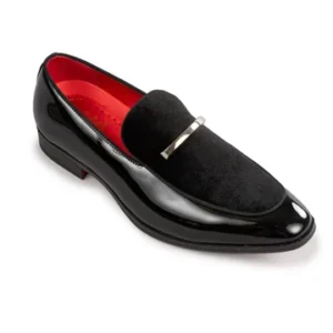 Patent Leather and Velvet Loafers