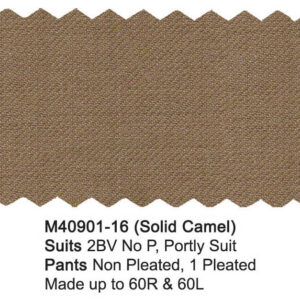 Solid Camel M40901-16 Wool Mantoni Suit
