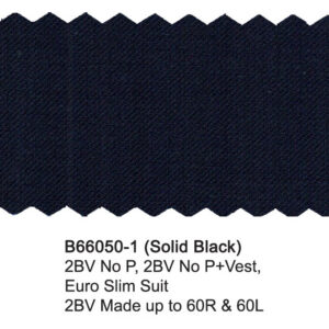Solid Black B66050-1 Bertolini Wool Stretch Suit