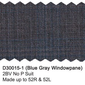 Blue Gray Windowpane D30015-1 Dray Scott Suit