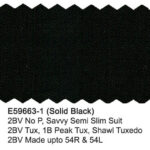 Solid Black E59663-1 Enzo Tovare Suit