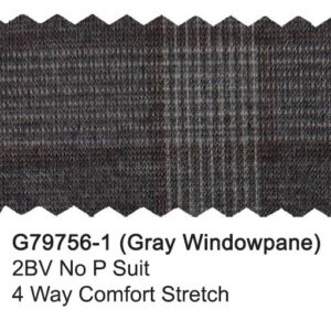 Gray Windowpane G79756-1 Giorgio Fiorelli Stretch Suit