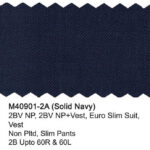 Solid Navy M40901-2A Wool Mantoni Suit