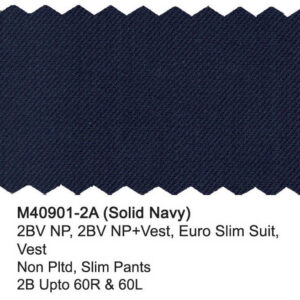 Solid Navy M40901-2A Wool Mantoni Suit