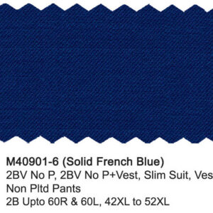 Solid French Blue M40901-6 Wool Mantoni Suit