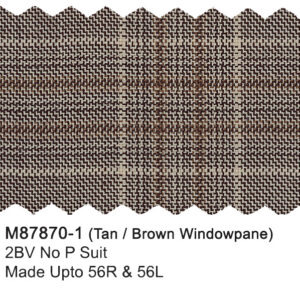 Tan/Brown M87870-1 Windowpane Mantoni Suit