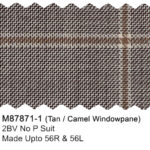 Tan/Camel M87871-1 Windowpane Mantoni Suit