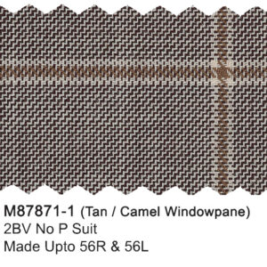 Tan/Camel M87871-1 Windowpane Mantoni Suit