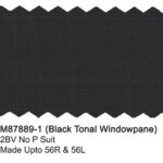 Black M87889-1 Tonal Windowpane Mantoni Suit