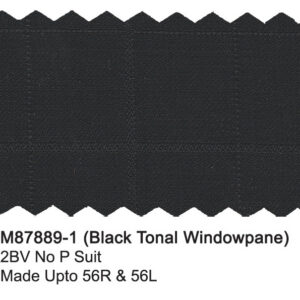 Black M87889-1 Tonal Windowpane Mantoni Suit