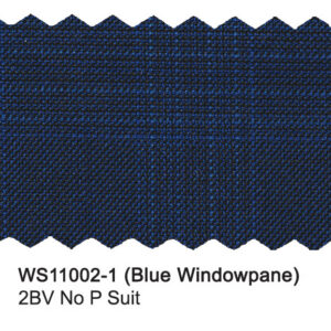 Blue Windowpane WS11002-1 Woolston Wool Stretch Suit