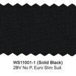 Solid Black WS11001-1 Woolston Wool Stretch Suit