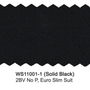 Solid Black WS11001-1 Woolston Wool Stretch Suit