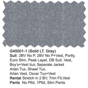 Solid Light Gray G45001-1 Giorgio Fiorelli Suit